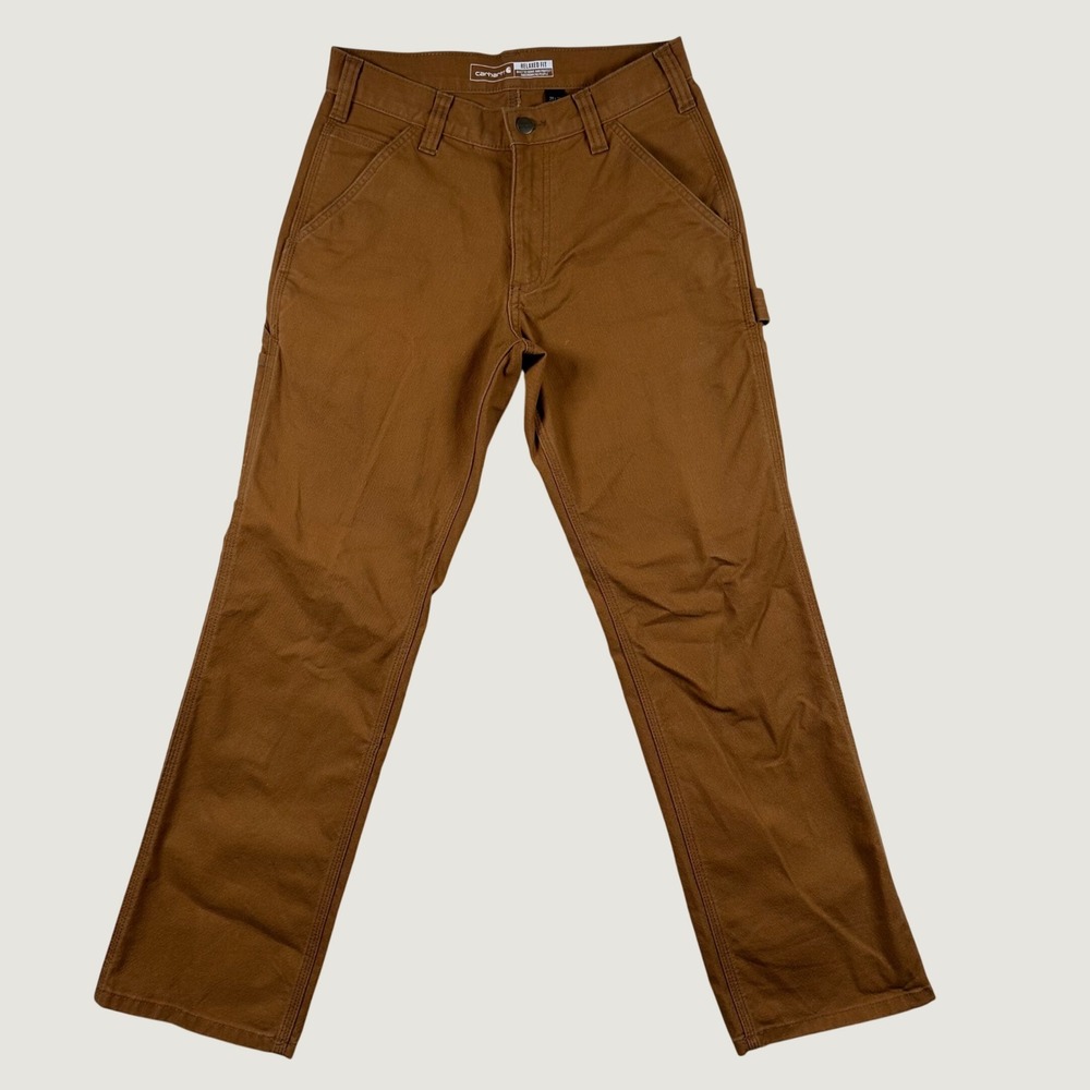 Carhartt Duck Utility Work Pant Mens Rugged Flex Relaxed 29x30 Brown Carpenter